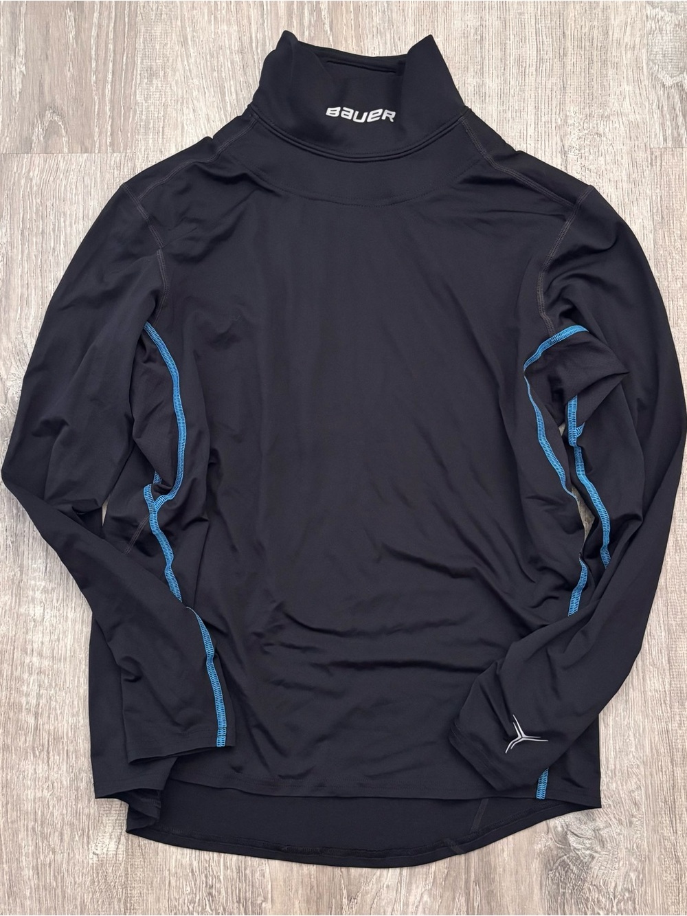 Bauer Neck Protect Shirt Youth Boys XL Black Kevlar Ice Hockey Base Layer Safety